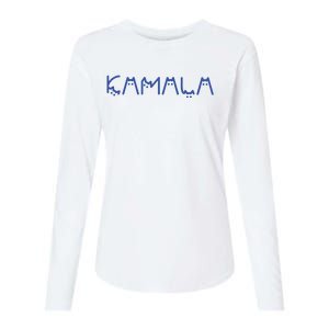 Kamala Harris Cat Lettering Positive Funny Womens Cotton Relaxed Long Sleeve T-Shirt