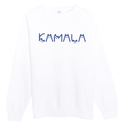 Kamala Harris Cat Lettering Positive Funny Premium Crewneck Sweatshirt