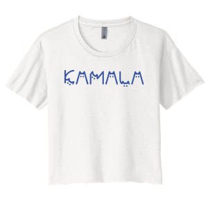 Kamala Harris Cat Lettering Positive Funny Women's Crop Top Tee