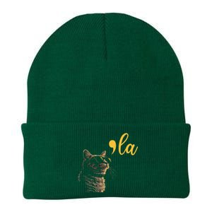 Kamala Harris Cat Lettering Alphabet Cat Lady Knit Cap Winter Beanie