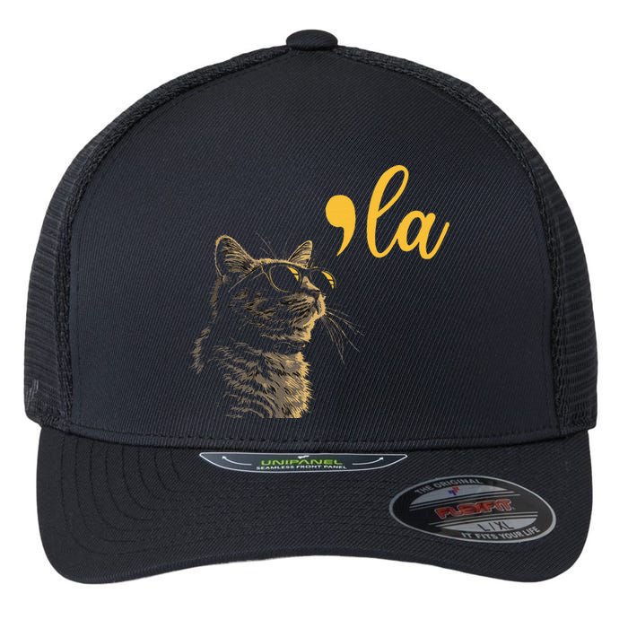 Kamala Harris Cat Lettering Alphabet Cat Lady Flexfit Unipanel Trucker Cap