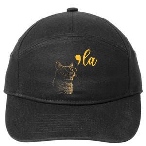 Kamala Harris Cat Lettering Alphabet Cat Lady 7-Panel Snapback Hat