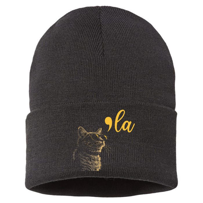 Kamala Harris Cat Lettering Alphabet Cat Lady Sustainable Knit Beanie