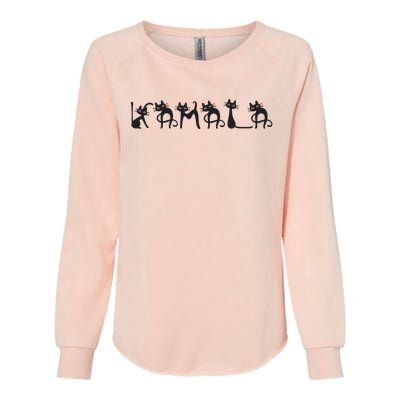 Kamala Harris Cat Lettering Kamala Harris Childless Cat Lady Womens California Wash Sweatshirt