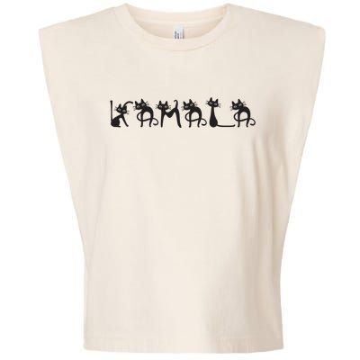 Kamala Harris Cat Lettering Kamala Harris Childless Cat Lady Garment-Dyed Women's Muscle Tee