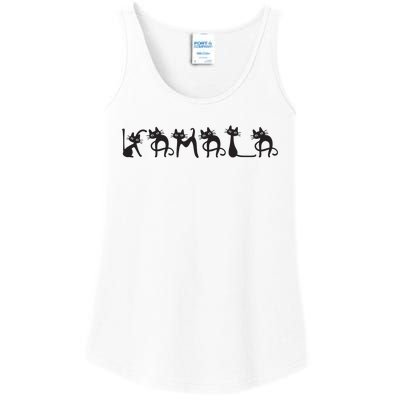 Kamala Harris Cat Lettering Kamala Harris Childless Cat Lady Ladies Essential Tank