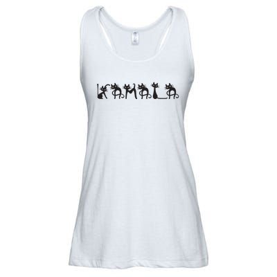 Kamala Harris Cat Lettering Kamala Harris Childless Cat Lady Ladies Essential Flowy Tank