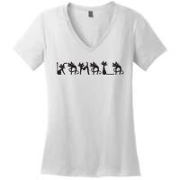 Kamala Harris Cat Lettering Kamala Harris Childless Cat Lady Women's V-Neck T-Shirt