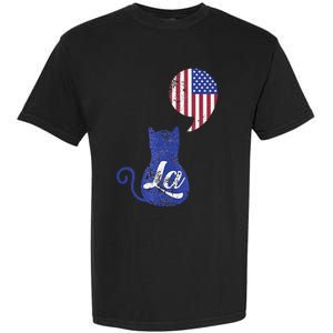 Kamala Harris Comma La Retro Cat American Flag 2024 Garment-Dyed Heavyweight T-Shirt