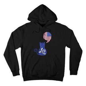 Kamala Harris Comma La Retro Cat American Flag 2024 Hoodie