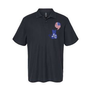 Kamala Harris Comma La Retro Cat American Flag 2024 Softstyle Adult Sport Polo