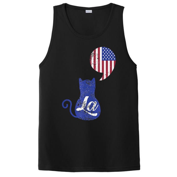 Kamala Harris Comma La Retro Cat American Flag 2024 PosiCharge Competitor Tank