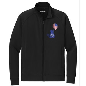 Kamala Harris Comma La Retro Cat American Flag 2024 Stretch Full-Zip Cadet Jacket