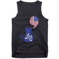 Kamala Harris Comma La Retro Cat American Flag 2024 Tank Top