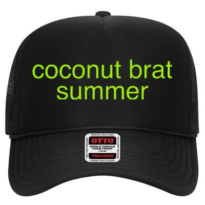 Kamala Harris Coconut Brat Summer Pop Culture Girlie 2024 High Crown Mesh Back Trucker Hat