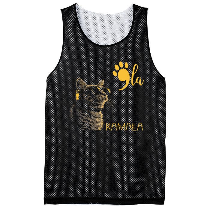 Kamala Harris Cat Lettering Alphabet Cat Lady Mesh Reversible Basketball Jersey Tank