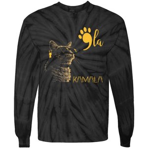 Kamala Harris Cat Lettering Alphabet Cat Lady Tie-Dye Long Sleeve Shirt