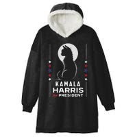 Kamala Harris Cat Ladies Vote Positive Funny 2024 Hooded Wearable Blanket