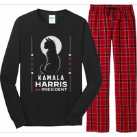 Kamala Harris Cat Ladies Vote Positive Funny 2024 Long Sleeve Pajama Set