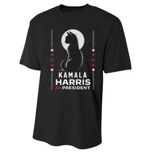 Kamala Harris Cat Ladies Vote Positive Funny 2024 Performance Sprint T-Shirt