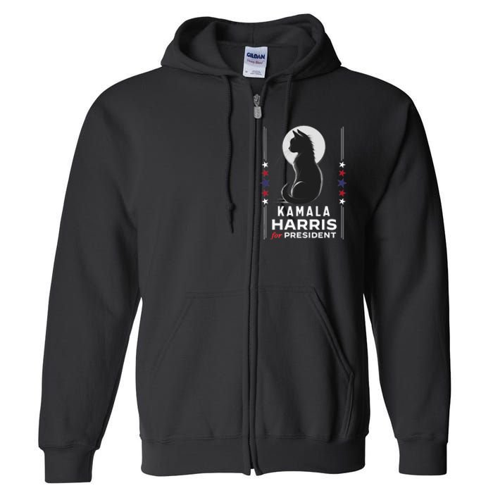 Kamala Harris Cat Ladies Vote Positive Funny 2024 Full Zip Hoodie