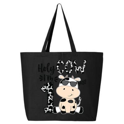 Kids Holy Cow Im 1 Birthday Boy 1st Cow Farm Animals Bday 25L Jumbo Tote