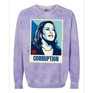 Kamala Harris Corruption Colorblast Crewneck Sweatshirt