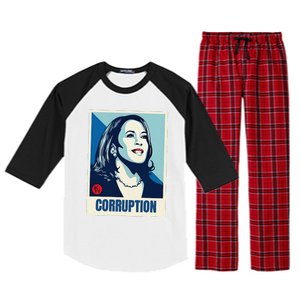 Kamala Harris Corruption Raglan Sleeve Pajama Set