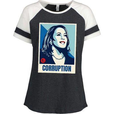 Kamala Harris Corruption Enza Ladies Jersey Colorblock Tee