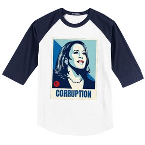 Kamala Harris Corruption Baseball Sleeve Shirt