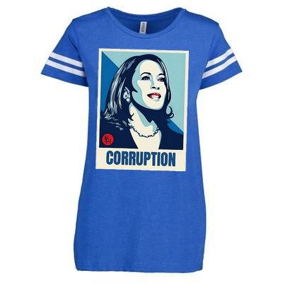 Kamala Harris Corruption Enza Ladies Jersey Football T-Shirt