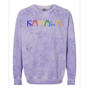 Kamala Harris Cat Lettering Funny Colorblast Crewneck Sweatshirt