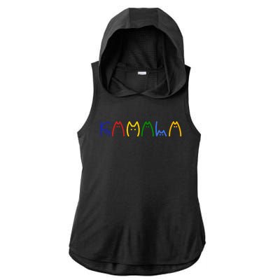 Kamala Harris Cat Lettering Funny Ladies PosiCharge Tri-Blend Wicking Draft Hoodie Tank