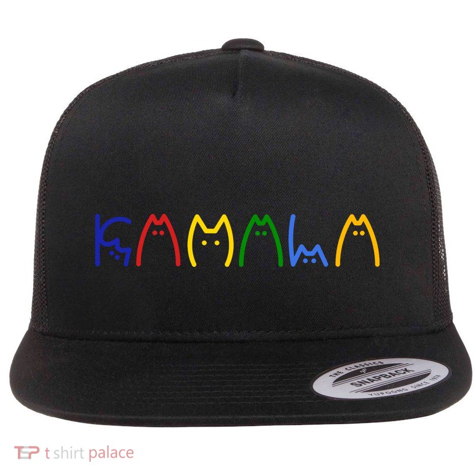 Kamala Harris Cat Lettering Funny Flat Bill Trucker Hat