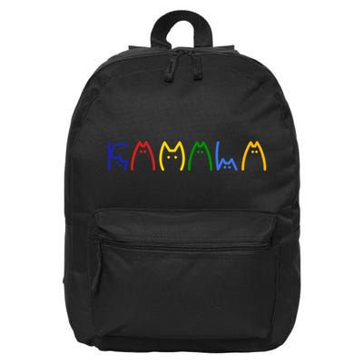 Kamala Harris Cat Lettering Funny 16 in Basic Backpack