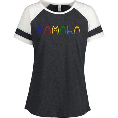 Kamala Harris Cat Lettering Funny Enza Ladies Jersey Colorblock Tee