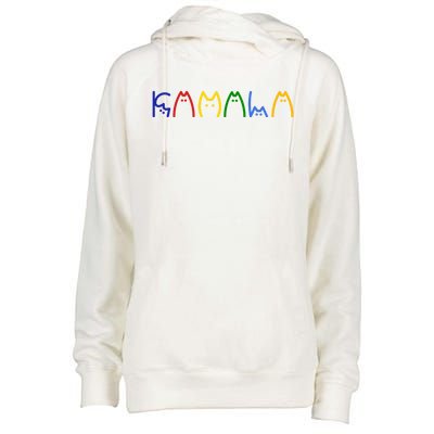 Kamala Harris Cat Lettering Funny Womens Funnel Neck Pullover Hood