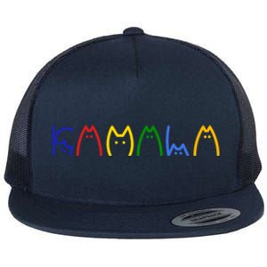 Kamala Harris Cat Lettering Funny Flat Bill Trucker Hat