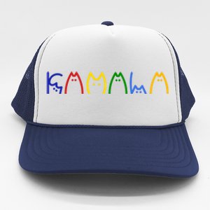 Kamala Harris Cat Lettering Funny Trucker Hat