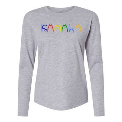 Kamala Harris Cat Lettering Funny Womens Cotton Relaxed Long Sleeve T-Shirt