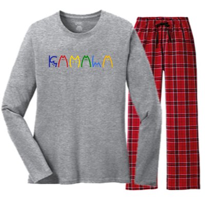 Kamala Harris Cat Lettering Funny Women's Long Sleeve Flannel Pajama Set 