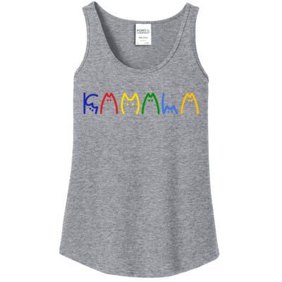 Kamala Harris Cat Lettering Funny Ladies Essential Tank