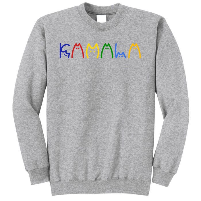 Kamala Harris Cat Lettering Funny Tall Sweatshirt