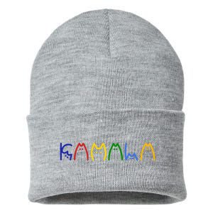 Kamala Harris Cat Lettering Funny Sustainable Knit Beanie