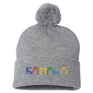 Kamala Harris Cat Lettering Funny Pom Pom 12in Knit Beanie