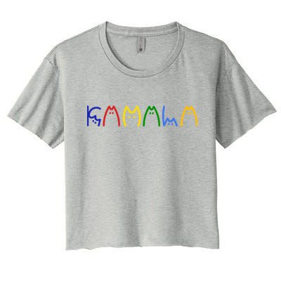 Kamala Harris Cat Lettering Funny Women's Crop Top Tee