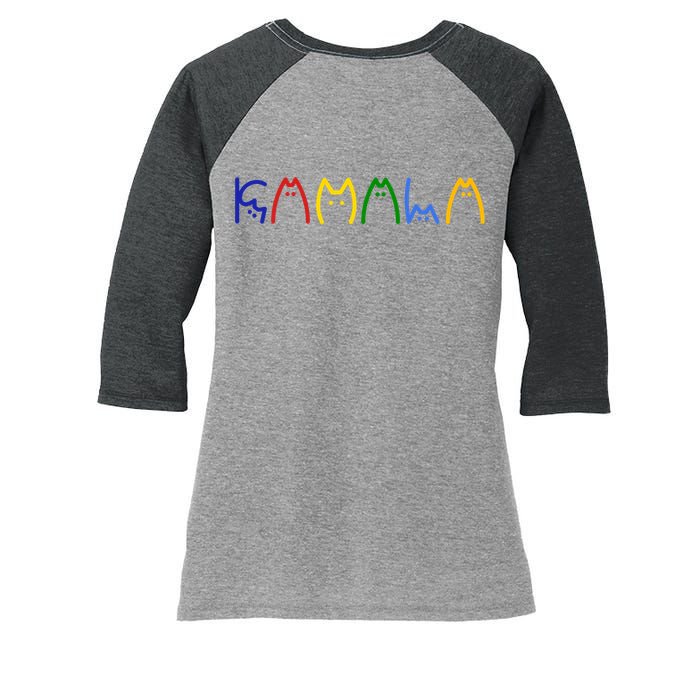 Kamala Harris Cat Lettering Funny Women's Tri-Blend 3/4-Sleeve Raglan Shirt