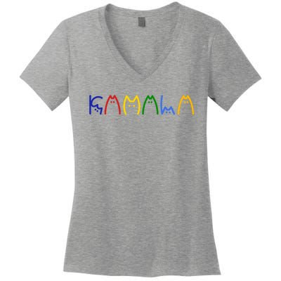 Kamala Harris Cat Lettering Funny Women's V-Neck T-Shirt