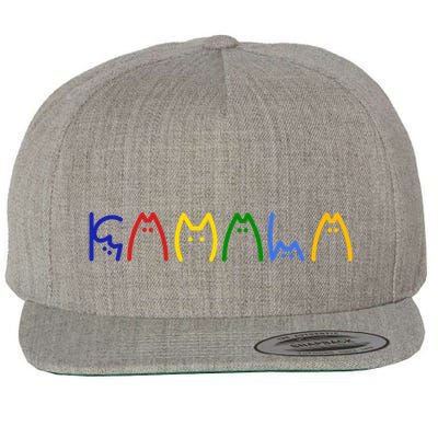 Kamala Harris Cat Lettering Funny Wool Snapback Cap