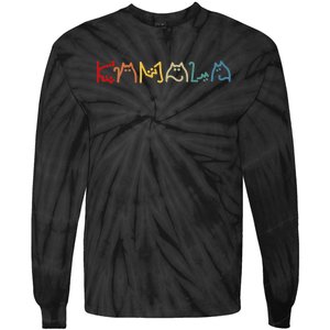 Kamala Harris Cat Lettering Positive Funny Tie-Dye Long Sleeve Shirt